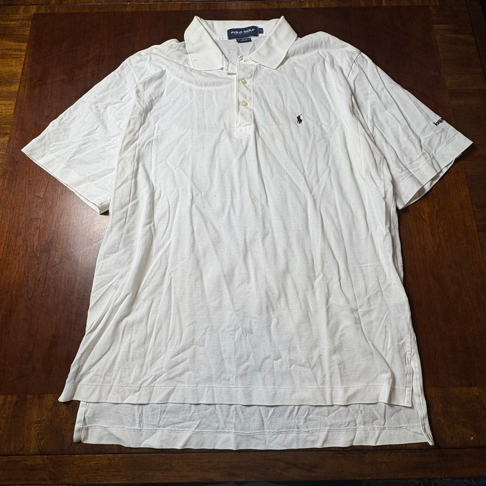 Polo Golf Ralph Lauren White Pima Cotton Polo Shirt Large